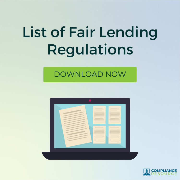 List of Fair Lending Regulations